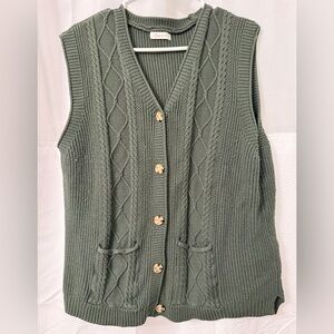 Forest Green V-Neck Sweater Vest